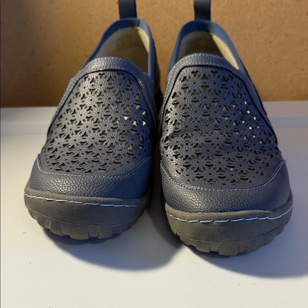 JBU Perforated Navy Slip-On Loafers - Picture 6 of 8